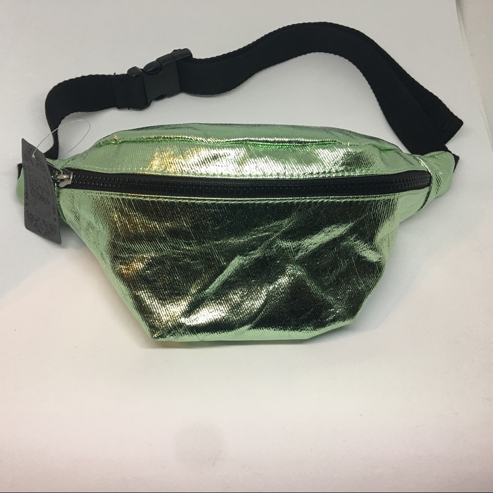 NWT Green metallic denim fanny pack